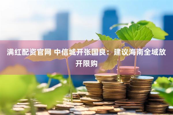 满红配资官网 中信城开张国良：建议海南全域放开限购